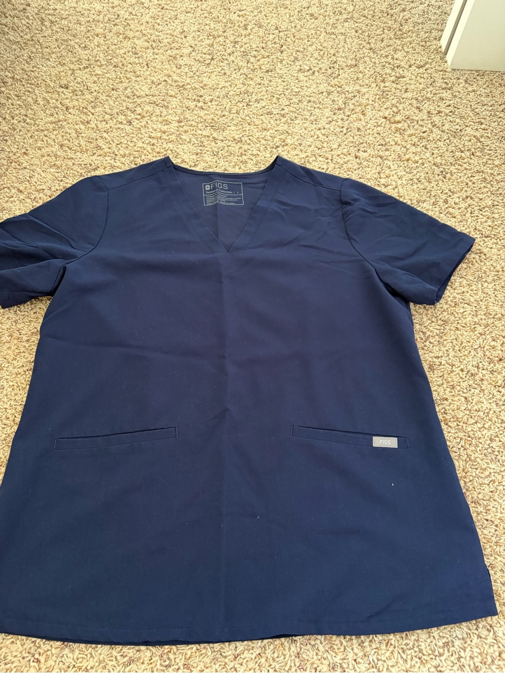 FIGS Casma scrub top, large, navy